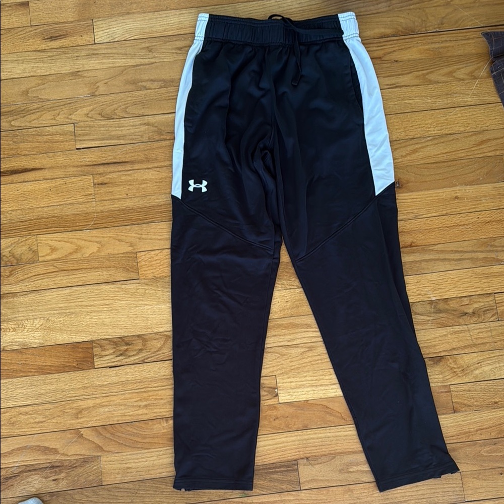 Under Armour Black and White Track Pants